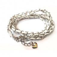 WHITE/GOLD ITALIAN LEATHER WRAP WHITE/GOLD ITALIAN LEATHER WRAP